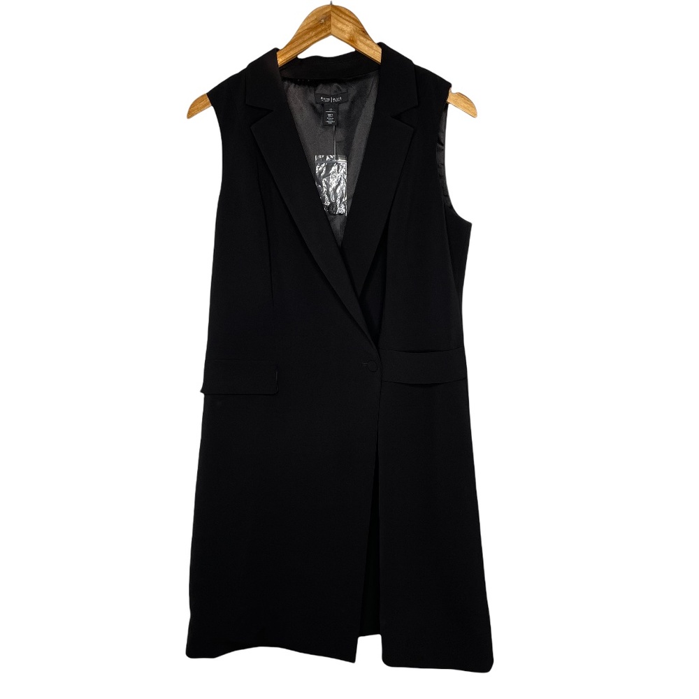 WHBM black blazer wrap dress